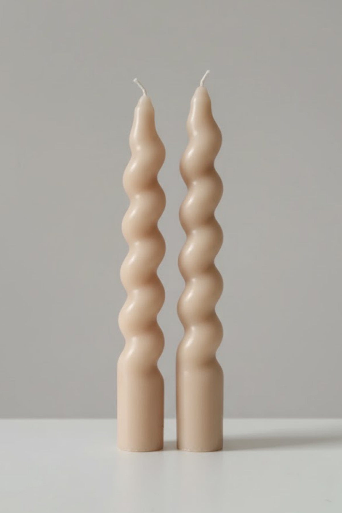 İtalyan Burgu Şamdan Mumu 2'li Set / Dekoratif Mum