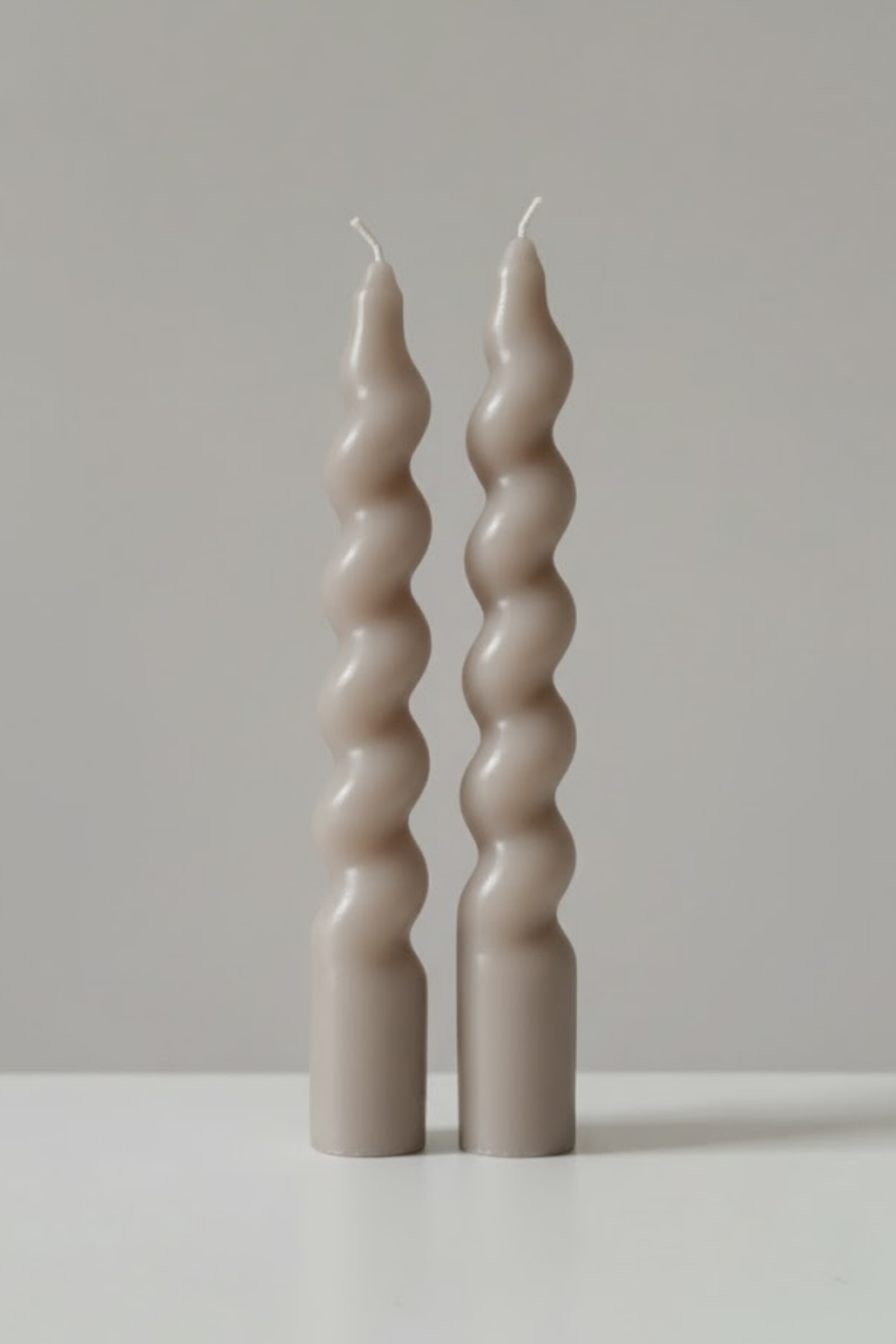 İtalyan Burgu Şamdan Mumu 2'li Set / Dekoratif Mum