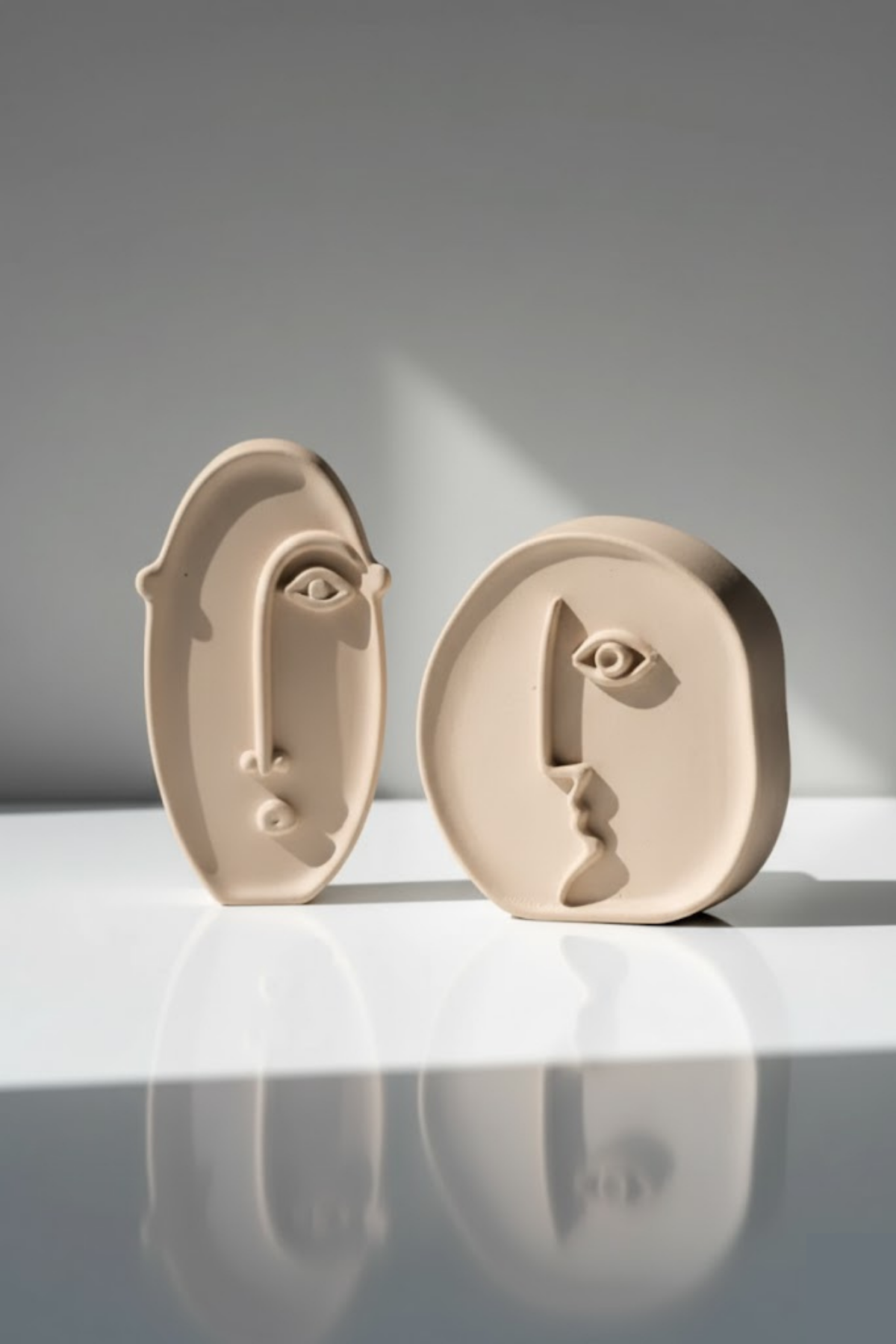 Picasso Soyut Yüzler Dekoratif Heykel 2'li Set