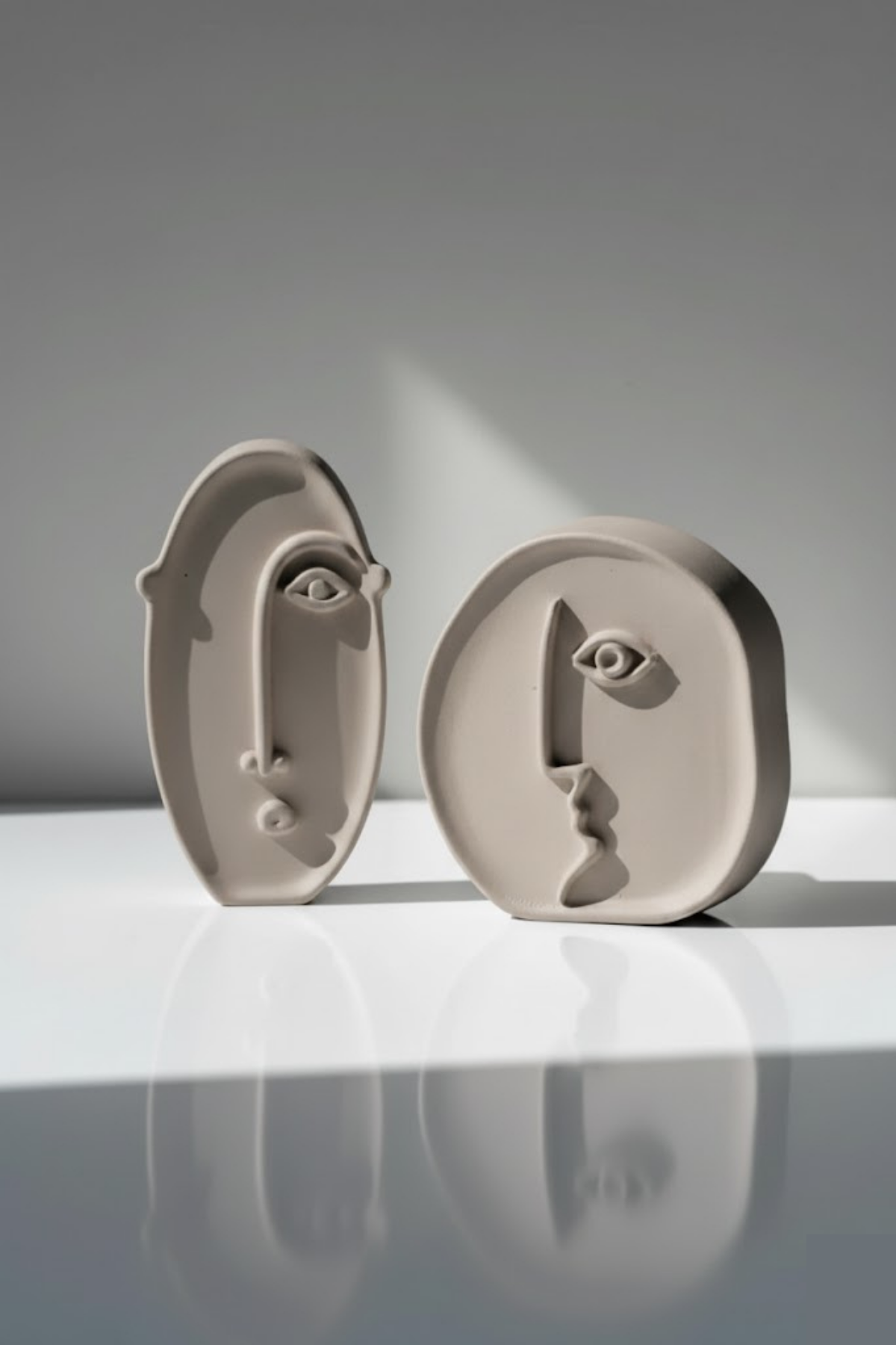 Picasso Soyut Yüzler Dekoratif Heykel 2'li Set