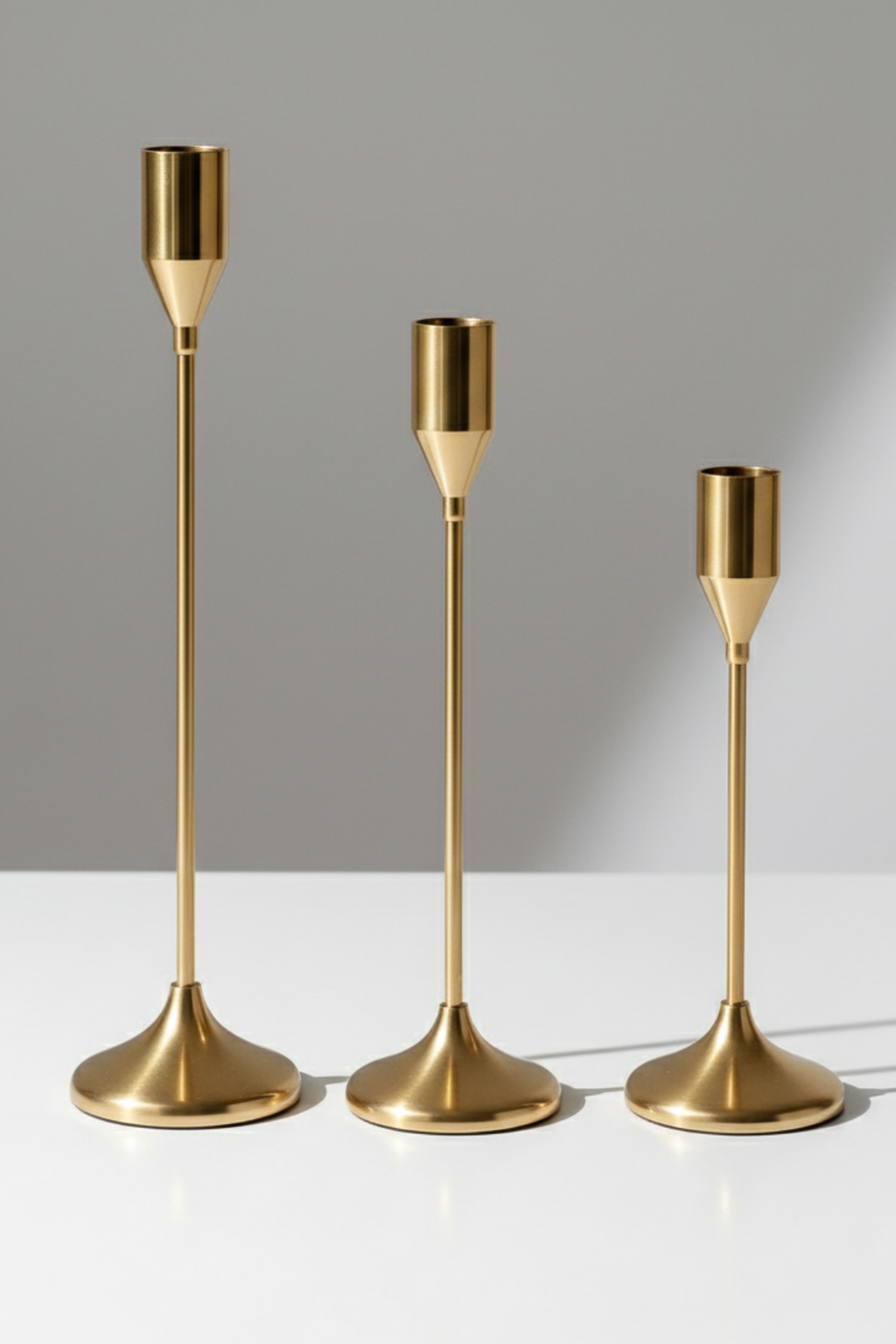 Fransız Gold Metal Şamdan 3'lü Set