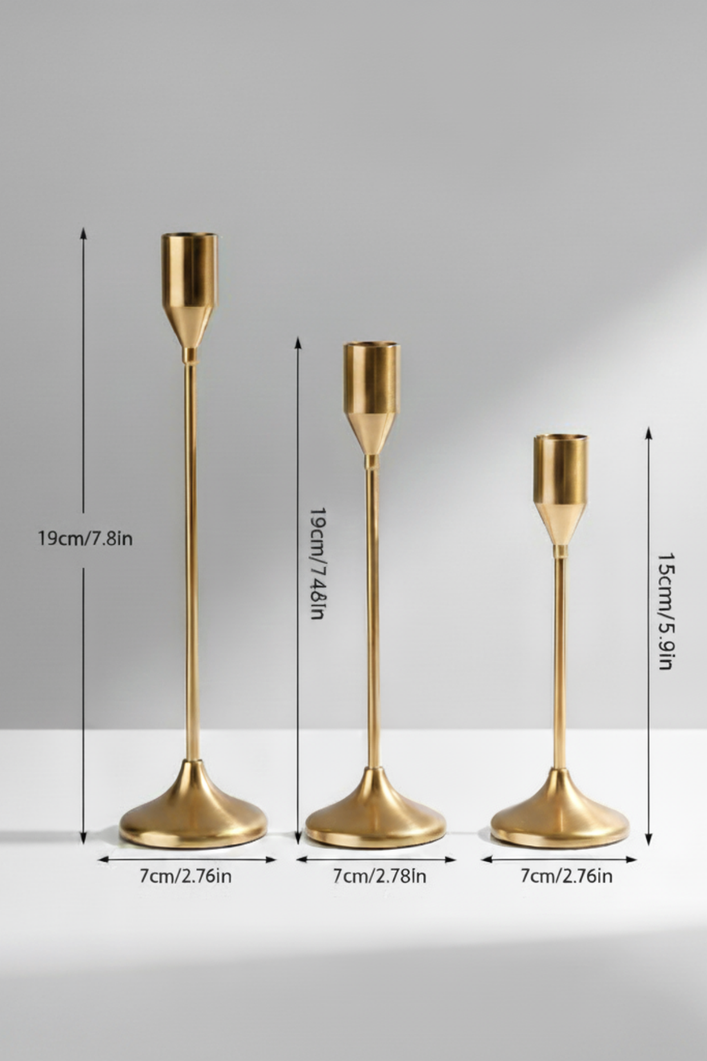 Fransız Gold Metal Şamdan 3'lü Set