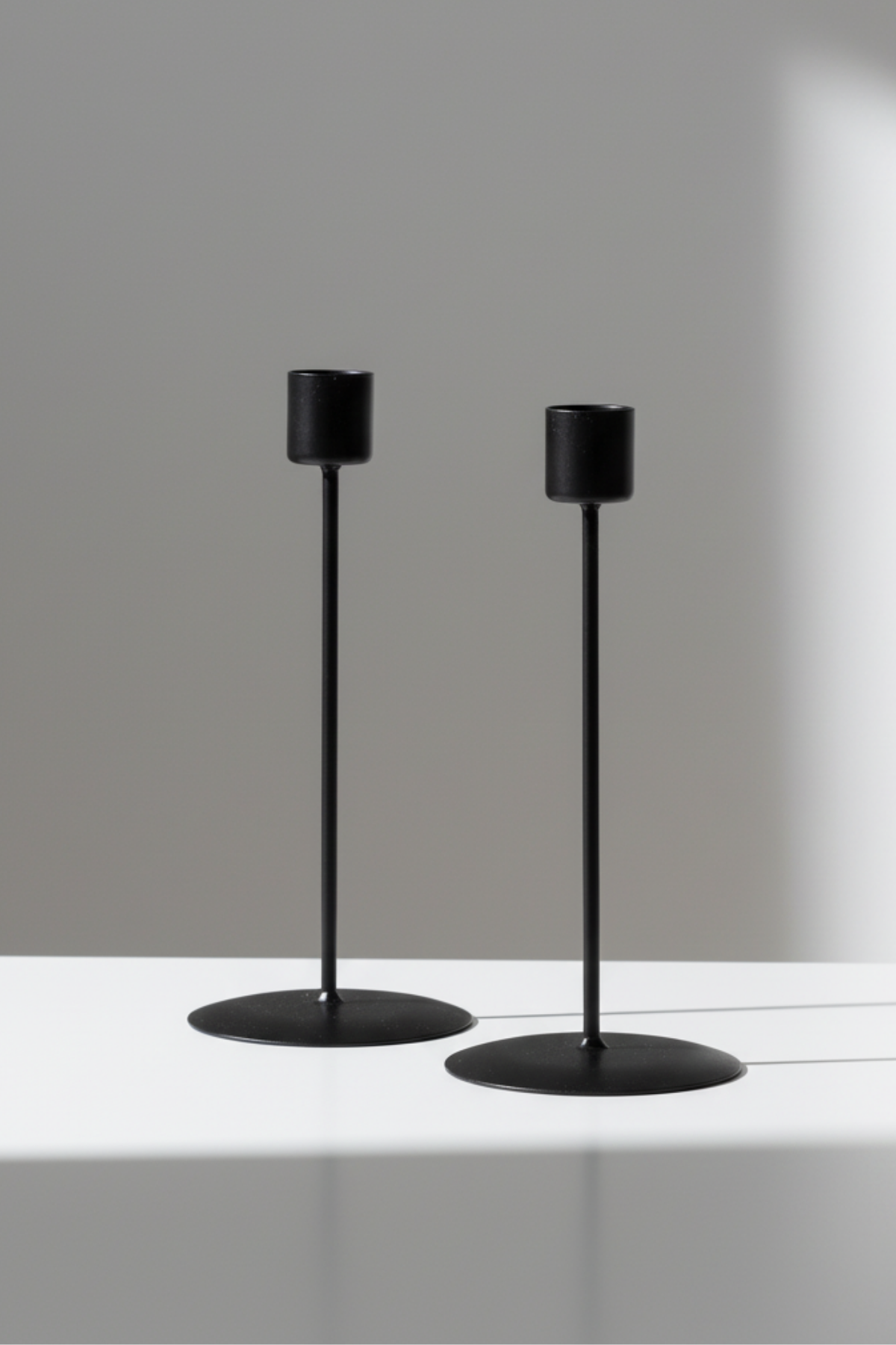 Siyah Metal Şamdan 2'li Set