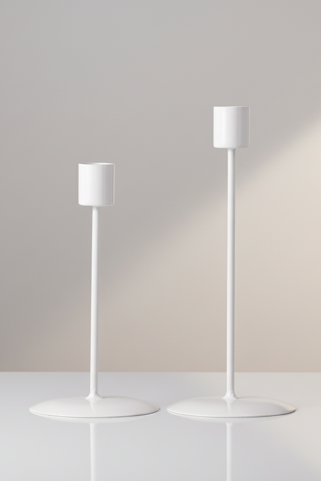 Beyaz Metal Şamdan 2'li Set