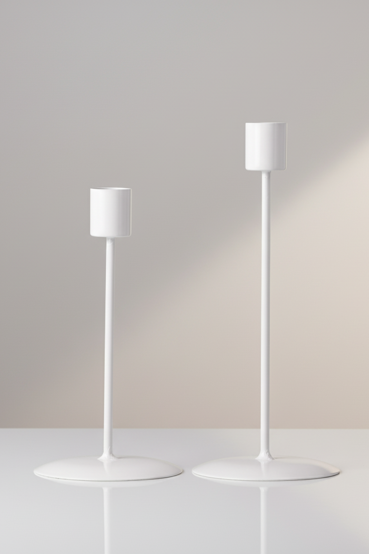 Beyaz Metal Şamdan 2'li Set