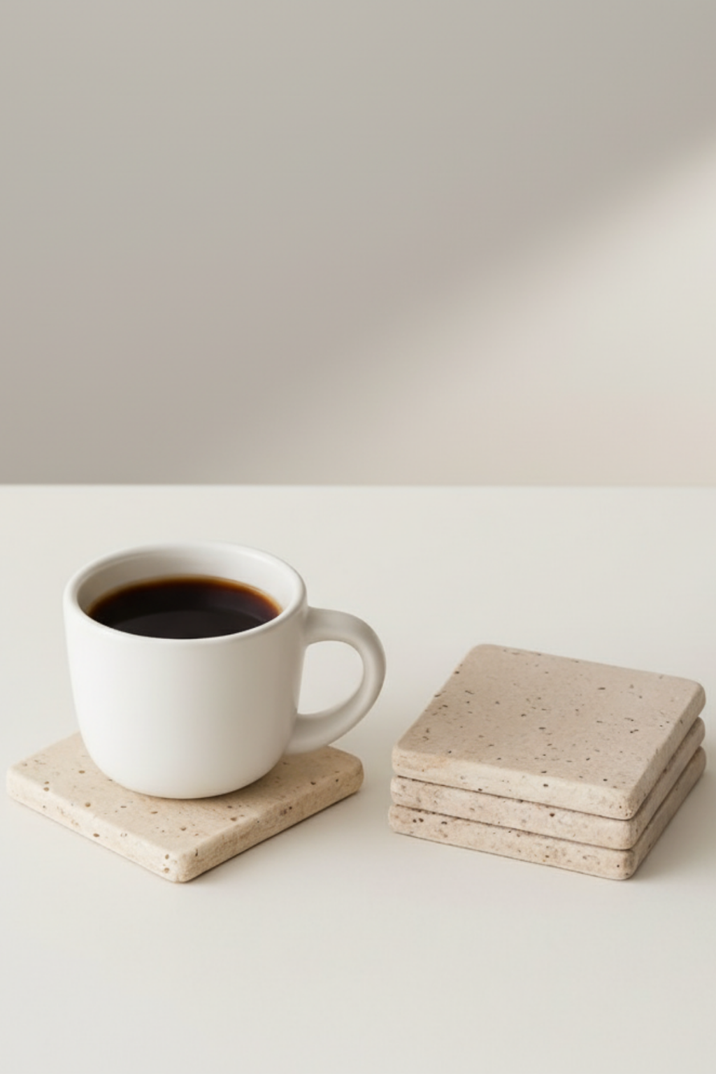 Traverten Bardak Altlığı 4'lü Set