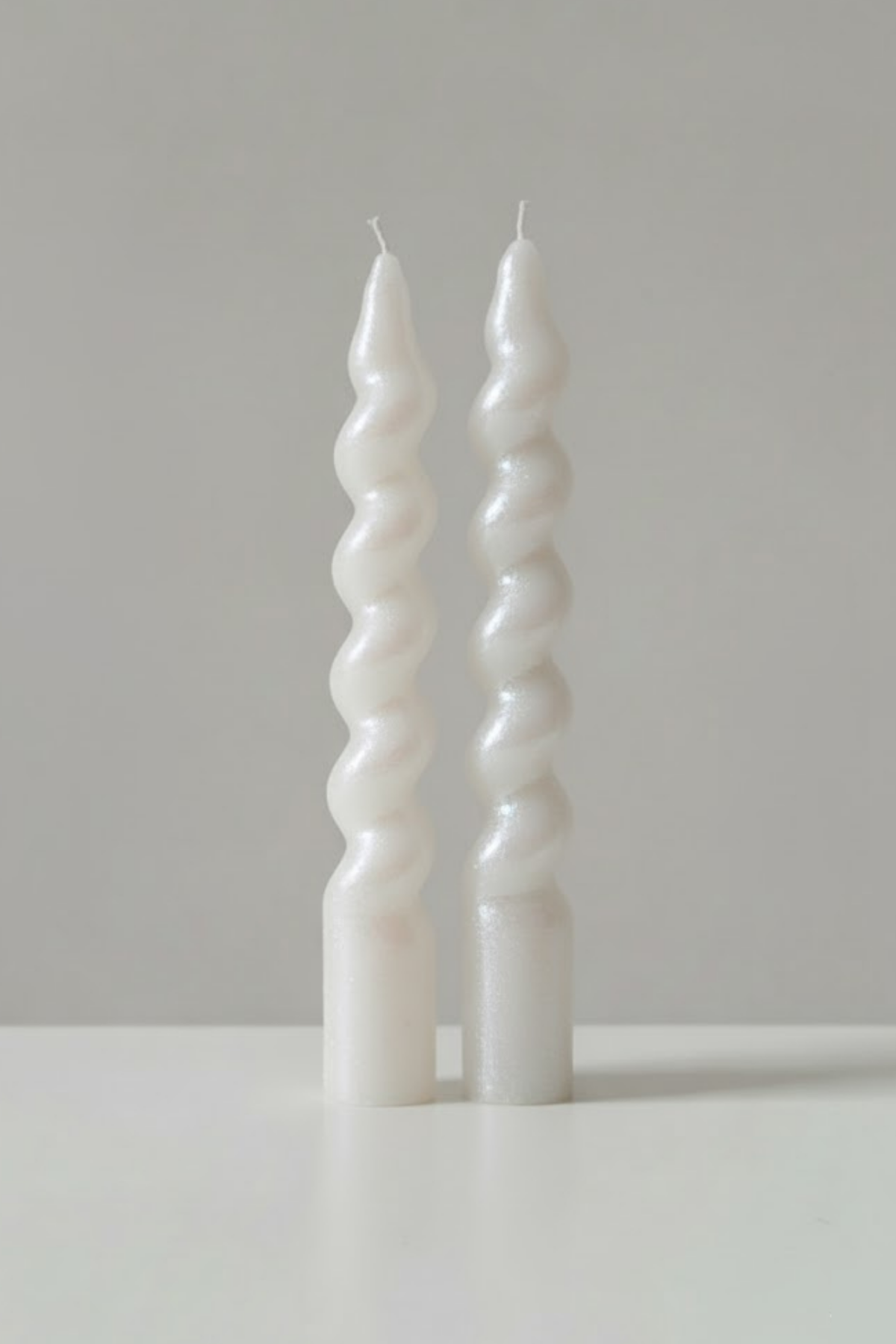 İtalyan Burgu Şamdan Mumu 2'li Set / Dekoratif Mum