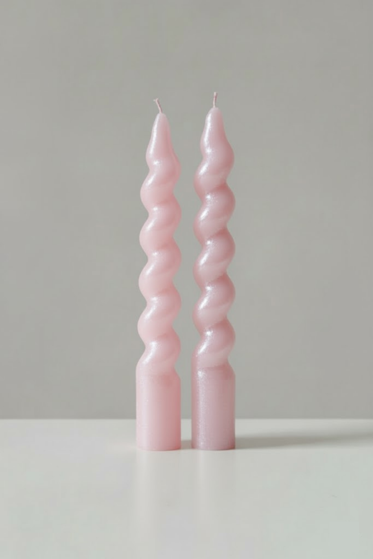 İtalyan Burgu Şamdan Mumu 2'li Set / Dekoratif Mum