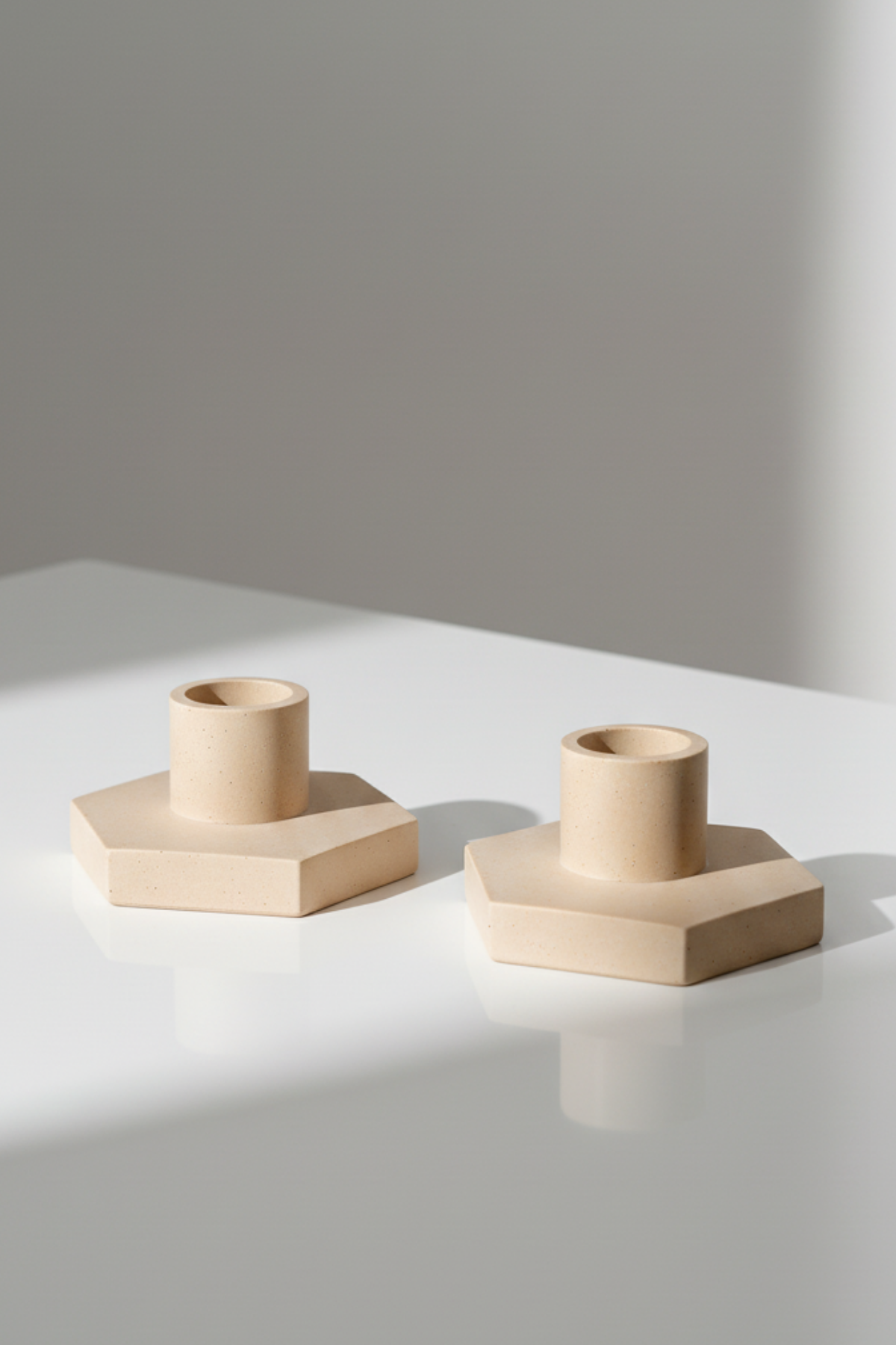 Hexagon / Dekoratif Şamdan 2'li Set